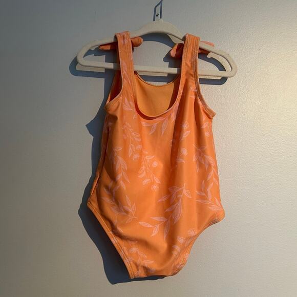 Eddie Bauer One-Piece Swimsuit & Terry Cover-Up Set, Orange, 24 Months - Picture 3 of 9